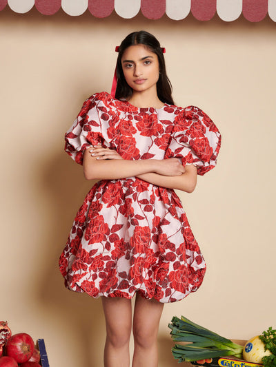 Wild Berry Jacquard Dress