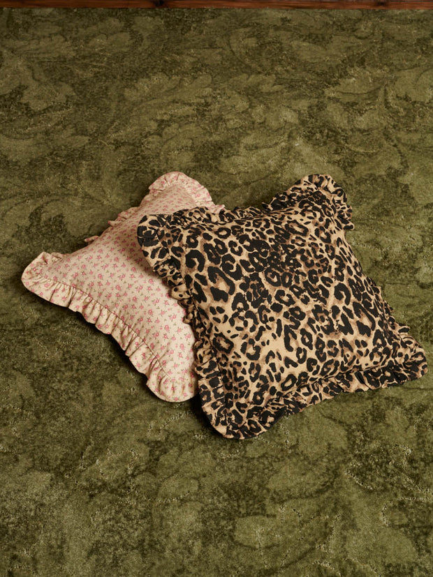 Conrad Leopard Ruffle Cushion Cover Leopard Tan / Z