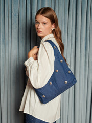 Daze Embellished Denim Bag Indigo Blue / Z