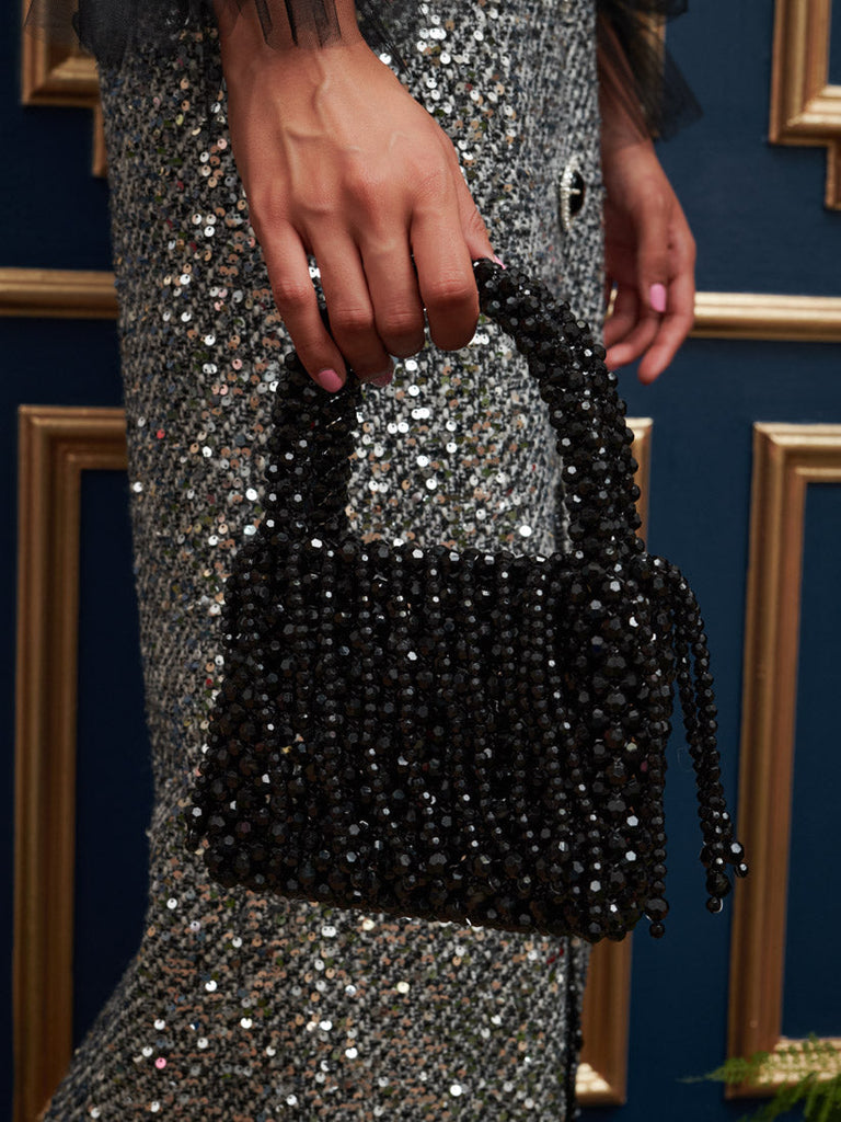 【英国発Sister Jane】Gala beaded top handle bag ビーズバッグ Sister Jane Gala Beaded top Handle bag - Black - One Size