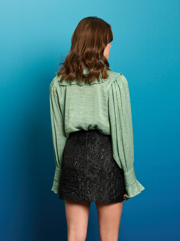Lagoon Shell Ruffle Blouse