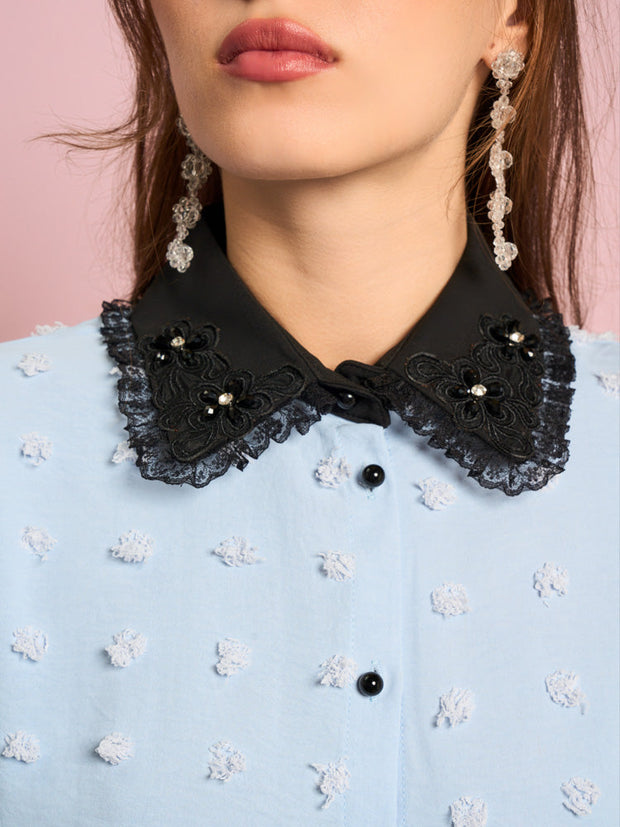 Naila Flower Trim Shirt