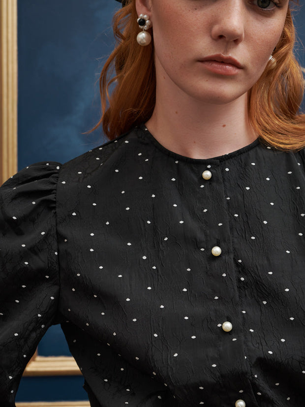 Waltz Sequin Collar Blouse