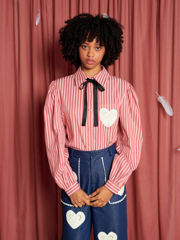 Sweethearts Stripe Shirt Flamingo Pink / Z