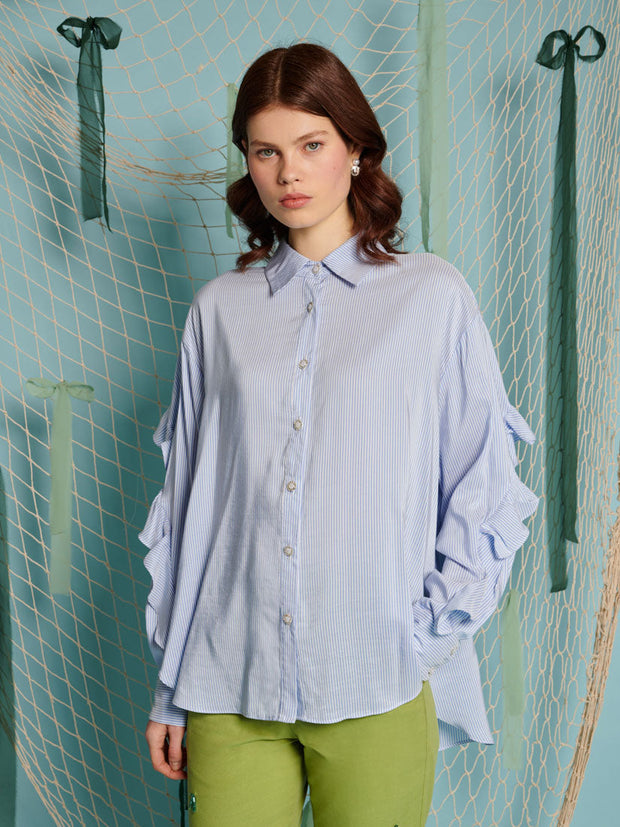 Sail Stripe Blouse Baby Blue / Z