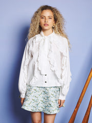 Breeze Bow Blouse Pearl White / Z