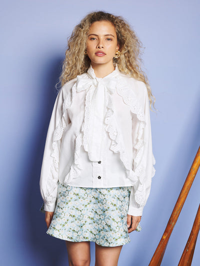 Breeze Bow Blouse Pearl White / Z