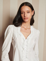Powdered Ruffle Blouse Bright White / Z