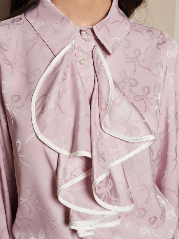 Bow Touch Ruffle Blouse Mauve, Lilac / Z