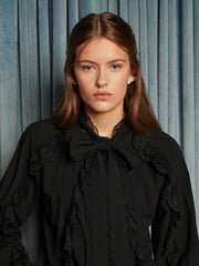 Lullaby Lace Trim Blouse Coal Black / Z