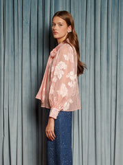 Feature Bloom Bow Blouse Peach Pink / Z