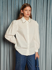 Lantern Gem Blouse Pearl Ivory / Z