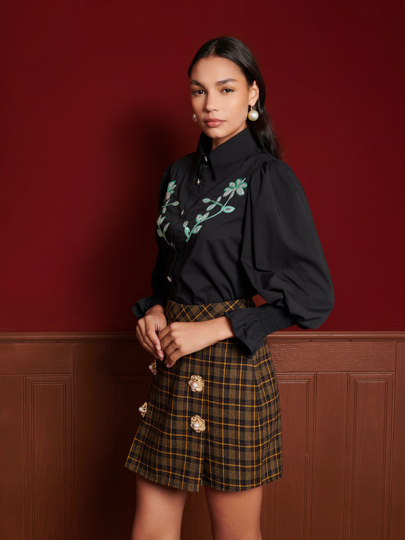 Sister Jane popular Plaid Collared Top