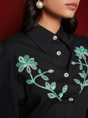 Portrait Embroidery Shirt Coal Black / Z