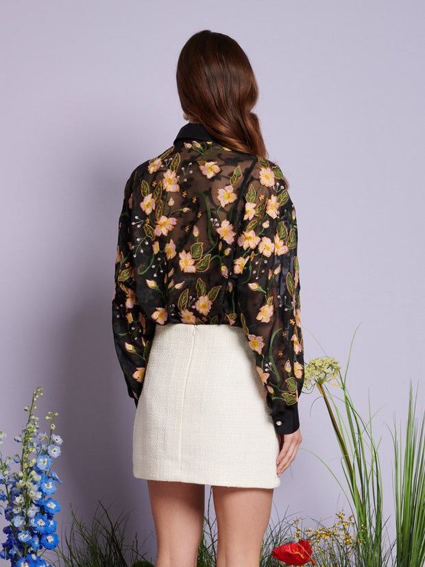 Wood Lily Embroidered Shirt Floral Black / Z