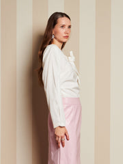 Lantern Bow Blouse Bright White / Z