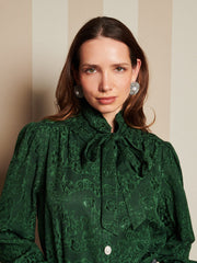 Vanity Jacquard Blouse English Green / Z