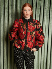 Illusions Jacquard Blouse Ruby Red / Z