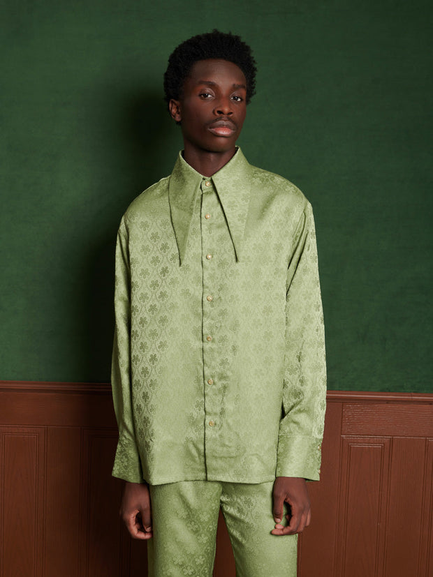 Lucas Jacquard Shirt Olive Green / Z