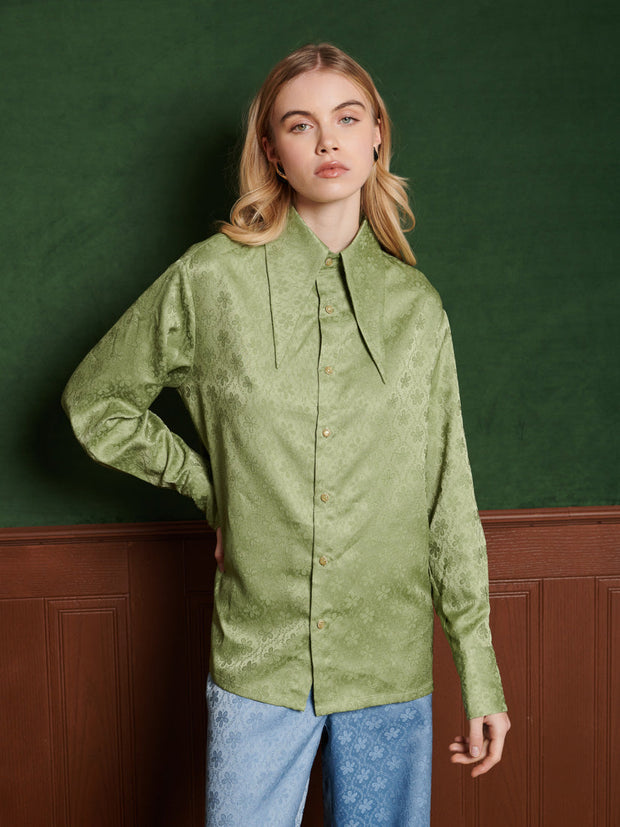 Lucas Jacquard Shirt Olive Green / Z