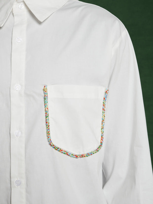 Penny Bead Shirt Pearl White / Z