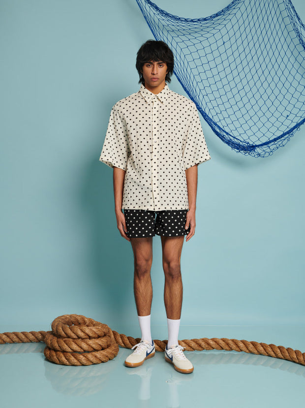 Rocco Spot Boxy Shirt Polka Dots Ivory / Z