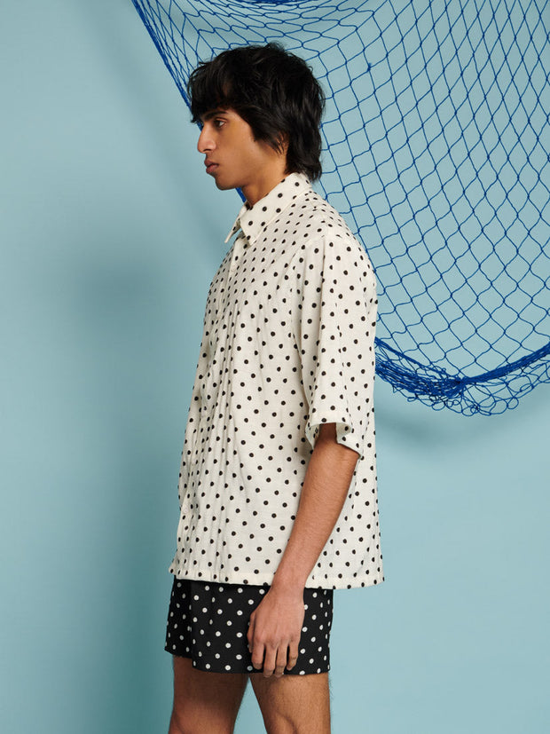 Rocco Spot Boxy Shirt Polka Dots Ivory / Z