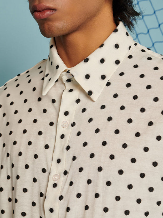 Rocco Spot Boxy Shirt Polka Dots Ivory / Z