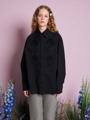 Dorie Crochet Trim Shirt Coal Black / Z