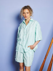 Davy Frayed Boxy Shirt Celadon Green / Z
