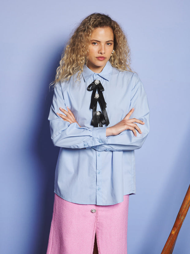 Juniper Bow Shirt Cornflower Blue / Z