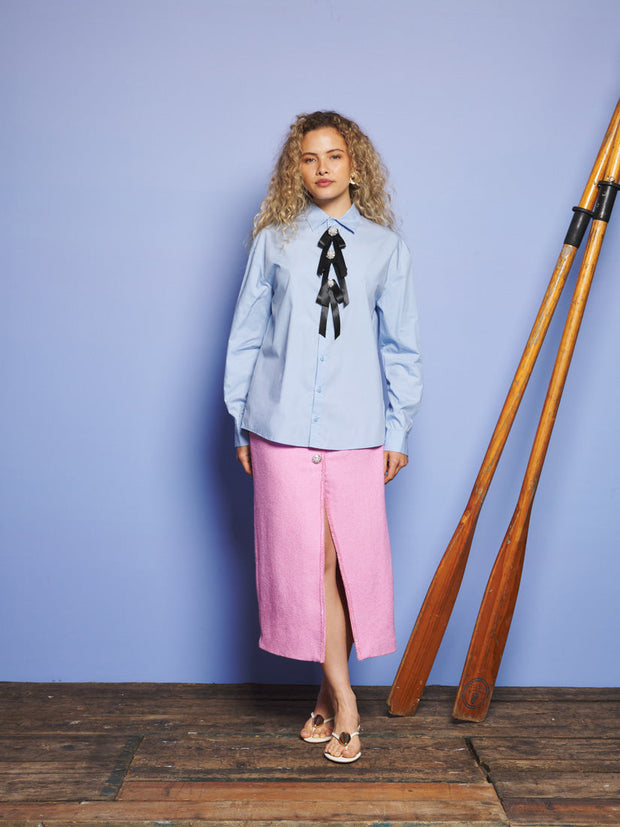 Juniper Bow Shirt Cornflower Blue / Z