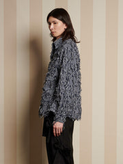 Conrad Frayed Denim Overshirt Dark Blue / Z
