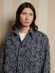 Conrad Frayed Denim Overshirt Dark Blue / Z