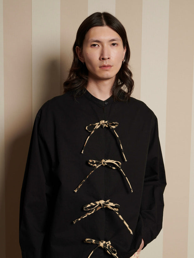 Howard Leopard Tie Shirt Coal Black / Z