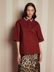 Joseph Gem Boxy Shirt Burgundy Red / Z