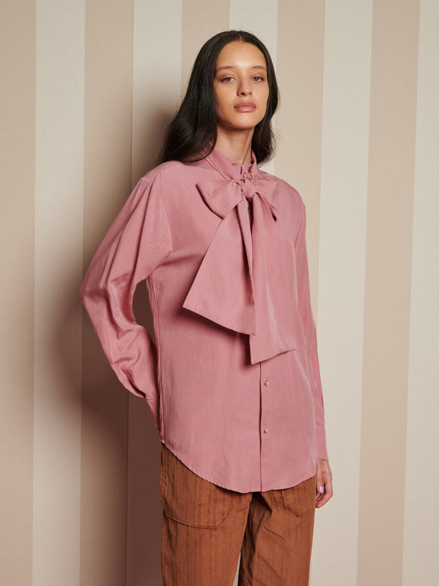 Casey Bow Shirt Raspberry Pink / Z