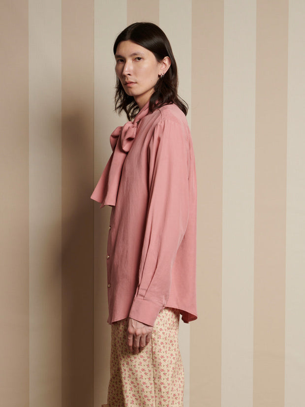 Casey Bow Shirt Raspberry Pink / Z