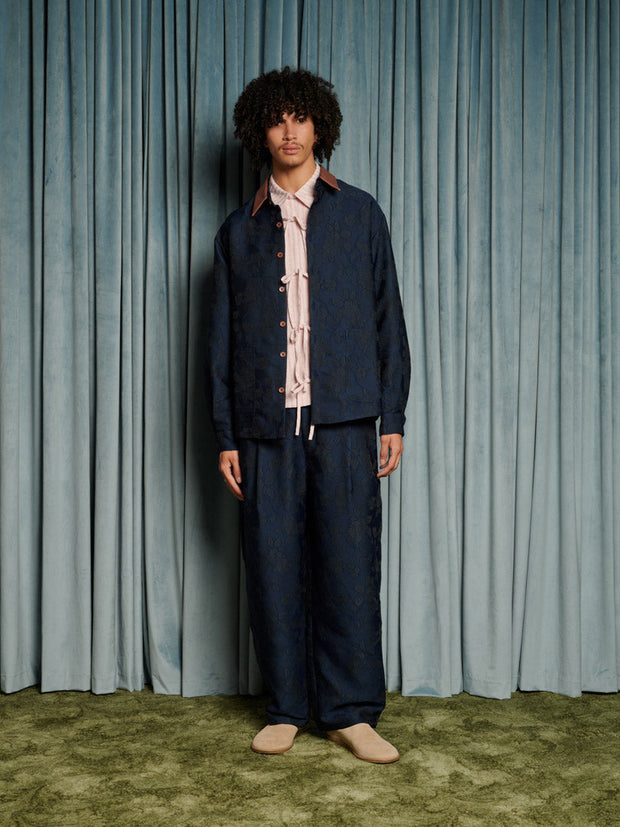 Dinah Jacquard Overshirt Dark Blue / Z