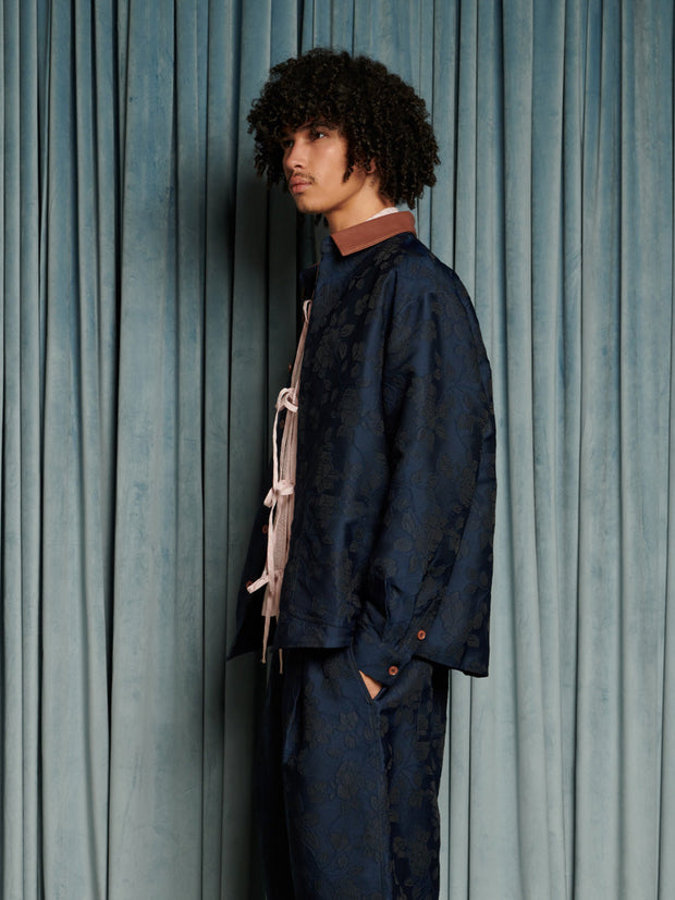 Dinah Jacquard Overshirt Dark Blue / Z