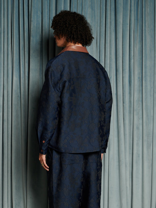 Dinah Jacquard Overshirt Dark Blue / Z