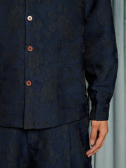 Dinah Jacquard Overshirt Dark Blue / Z