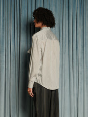 Arthur Stripe Bow Shirt Dusty Blue / Z