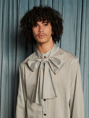 Arthur Stripe Bow Shirt Dusty Blue / Z