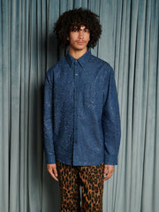 Daze Embellished Denim Shirt Indigo Blue / Z