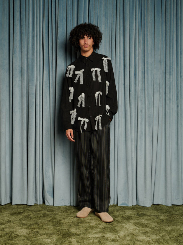 Gibson Lace Bow Shirt Coal Black / Z