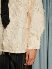 Lens Frayed Overshirt Cream Ivory / Z