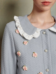 Pond Rose Trim Cardigan