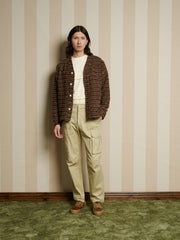 Petey Tweed Cardigan Wood Brown / Z
