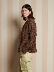 Petey Tweed Cardigan Wood Brown / Z